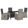 Conjunto de Comedor de Jardín de 5 Piezas con Cojines Gris Poliratán von , Gartenstühle - Ref: Foro24-3379501, Preis: 736,88 ...