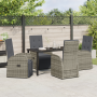 Conjunto de Comedor de Jardín de 5 Piezas con Cojines Gris Poliratán von , Gartenstühle - Ref: Foro24-3379501, Preis: 736,88 ...