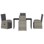 Conjunto de Comedor de Jardín de 5 Piezas con Cojines Gris Poliratán de , Sillas de jardín - Ref: Foro24-3379501, Precio: 736...
