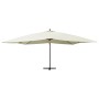 Freischwinger Sonnenschirm Holzpfosten Sand weiß 400x300 cm von vidaXL, Sonnenschirme - Ref: Foro24-318429, Preis: 154,21 €, ...