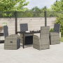 Conjunto de Comedor de Jardín de 5 Piezas con Cojines Gris Poliratán by , Garden chairs - Ref: Foro24-3379502, Price: 751,95 ...