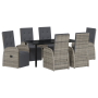 Juego de comedor de jardín de 7 piezas con cojines gris poliratán von , Gartenstühle - Ref: Foro24-3379503, Preis: 1,00 €, Ra...