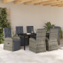 Juego de comedor de jardín de 7 piezas con cojines gris poliratán von , Gartenstühle - Ref: Foro24-3379503, Preis: 1,00 €, Ra...
