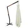 Sombrilla voladiza poste madera blanco arena 400x300 cm de vidaXL, Sombrillas - Ref: Foro24-318429, Precio: 151,94 €, Descuen...