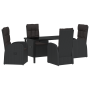 Juego de Comedor de Jardín de 5 Piezas con Cojines Negros de Poliratán von , Gartenstühle - Ref: Foro24-3379508, Preis: 756,8...