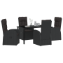 Juego de Comedor de Jardín de 5 Piezas con Cojines Negros de Poliratán von , Gartenstühle - Ref: Foro24-3379508, Preis: 756,8...