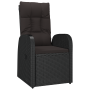 Conjunto de Comedor de Jardín de 5 Piezas con Cojines Negro Ratán Poliéster by , Garden chairs - Ref: Foro24-3379509, Price: ...