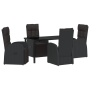 Set de 5 piezas de comedor de jardín con cojines - Ratán polipropileno negro von , Gartenstühle - Ref: Foro24-3379515, Preis:...