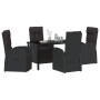 Set de 5 piezas de comedor de jardín con cojines - Ratán polipropileno negro von , Gartenstühle - Ref: Foro24-3379515, Preis:...