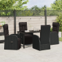 Set de 5 piezas de comedor de jardín con cojines - Ratán polipropileno negro von , Gartenstühle - Ref: Foro24-3379515, Preis:...