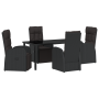 Juego de comedor de jardín de 5 piezas con cojines negro poliratán von , Gartenstühle - Ref: Foro24-3379516, Preis: 779,99 €,...
