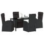 Juego de comedor de jardín de 5 piezas con cojines negro poliratán von , Gartenstühle - Ref: Foro24-3379516, Preis: 779,99 €,...