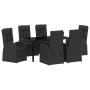 Juego de comedor de jardín de 7 piezas con cojines Poliratán negro by , Garden chairs - Ref: Foro24-3379524, Price: 1,00 €, D...