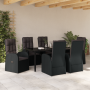 Juego de comedor de jardín de 7 piezas con cojines Poliratán negro by , Garden chairs - Ref: Foro24-3379524, Price: 1,00 €, D...