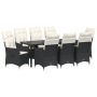 Conjunto de Comedor de Jardín de 9 Piezas con Cojines Negro Poliratán | Foro24.es | Tu tienda online para hogar, jardín y más Foro24.es