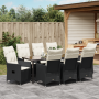 Conjunto de Comedor de Jardín de 9 Piezas con Cojines Negro Poliratán | Foro24.es | Tu tienda online para hogar, jardín y más Foro24.es