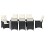 Conjunto de Comedor de Jardín de 9 Piezas con Cojines Negro Poliratán | Foro24.es | Tu tienda online para hogar, jardín y más Foro24.es