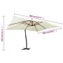 Sombrilla voladiza poste madera blanco arena 400x300 cm de vidaXL, Sombrillas - Ref: Foro24-318429, Precio: 151,94 €, Descuen...
