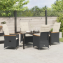 Conjunto de Comedor de Jardín de 5 Piezas con Cojines de Ratán Poliéster Negro | Foro24.es | Tu tienda online para hogar, jardín y más Foro24.es
