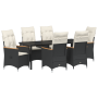 Conjunto de Comedor de Jardín de 7 Piezas con Cojines Ratán PE Negro | Foro24.es | Tu tienda online para hogar, jardín y más Foro24.es