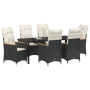 Conjunto de Comedor de Jardín de 7 Piezas con Cojines Ratán PE Negro | Foro24.es | Tu tienda online para hogar, jardín y más Foro24.es