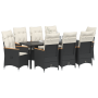 Set de Comedor de Jardín de 9 Piezas con Cojines Negro Poliratán | Foro24.es | Tu tienda online para hogar, jardín y más Foro24.es