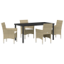Conjunto de Comedor de Jardín de 5 Piezas Beige de Poliratán by , Garden chairs - Ref: Foro24-3379740, Price: 366,84 €, Disco...