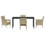 Conjunto de Comedor de Jardín de 5 Piezas Beige de Poliratán by , Garden chairs - Ref: Foro24-3379740, Price: 366,84 €, Disco...
