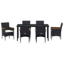 Juego de Comedor de Jardín de 7 Piezas Negro Poliratán von , Gartenstühle - Ref: Foro24-3379755, Preis: 425,15 €, Rabatt: %