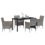 Set de Comedor de Jardín de 5 Piezas - Ratán Gris von , Gartenstühle - Ref: Foro24-3379760, Preis: 357,60 €, Rabatt: %