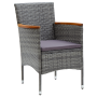Set de Comedor de Jardín de 5 Piezas - Ratán Gris von , Gartenstühle - Ref: Foro24-3379760, Preis: 357,60 €, Rabatt: %