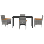 Set de Comedor de Jardín de 5 Piezas - Ratán Gris von , Gartenstühle - Ref: Foro24-3379760, Preis: 357,60 €, Rabatt: %