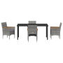 Set de Comedor Garden de 5 Piezas Gris Poliratán von , Gartenstühle - Ref: Foro24-3379761, Preis: 371,59 €, Rabatt: %