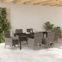 Conjunto de Comedor de Jardín de 7 Piezas con Cojines de Ratán Polimérico Gris de , Sillas de jardín - Ref: Foro24-3379791, P...