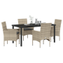Juego de Comedor de Jardín de 5 Piezas con Cojines de Ratán Sintético Gris Claro | Foro24.es | Tu tienda online para hogar, jardín y más Foro24.es