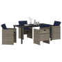 Conjunto de Comedor de Jardín de 5 Piezas con Cojines, Poliratán Gris von , Gartenstühle - Ref: Foro24-3379970, Preis: 293,53...