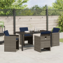 Conjunto de Comedor de Jardín de 5 Piezas con Cojines, Poliratán Gris von , Gartenstühle - Ref: Foro24-3379970, Preis: 293,53...
