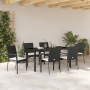 Juego de Comedor de Jardín de 7 Piezas con Cojines, Poliratán Negro by , Garden sets - Ref: Foro24-3380082, Price: 455,09 €, ...