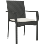 Juego de Comedor de Jardín de 7 Piezas con Cojines, Poliratán Negro by , Garden sets - Ref: Foro24-3380082, Price: 455,09 €, ...