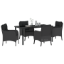 Conjunto de comedor de jardín de 5 piezas con cojines Negro Poliratán by , Garden chairs - Ref: Foro24-3380151, Price: 502,37...