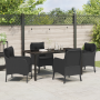 Conjunto de comedor de jardín de 5 piezas con cojines Negro Poliratán by , Garden chairs - Ref: Foro24-3380151, Price: 502,37...