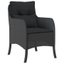 Conjunto de comedor de jardín de 5 piezas con cojines Negro Poliratán by , Garden chairs - Ref: Foro24-3380151, Price: 502,37...