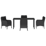 Conjunto de comedor de jardín de 5 piezas con cojines Negro Poliratán by , Garden chairs - Ref: Foro24-3380151, Price: 502,37...