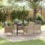 Juego de Comedor de Jardín de 5 Piezas con Cojines Beige Rattan Policarbonato | Foro24.es | Tu tienda online para hogar, jardín y más Foro24.es