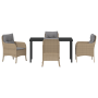 Juego de Comedor de Jardín de 5 Piezas con Cojines Beige Rattan Policarbonato | Foro24.es | Tu tienda online para hogar, jardín y más Foro24.es