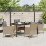 Set de Comedor Jardín de 5 Piezas con Cojines Color Beige de Rattan Polímero by , Garden chairs - Ref: Foro24-3380179, Price:...