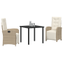 Juego de comedor de jardín de 3 piezas con cojines beige de ratán sintético by , Garden chairs - Ref: Foro24-3380330, Price: ...