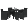 Conjunto de Comedor de Jardín de 5 Piezas con Cojines Poliratán Negro de by , Garden chairs - Ref: Foro24-3380593, Price: 244...