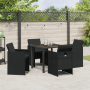 Conjunto de Comedor de Jardín de 5 Piezas con Cojines Poliratán Negro de by , Garden chairs - Ref: Foro24-3380593, Price: 244...