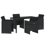 Conjunto de 5 Piezas de Comedor de Jardín con Cojines Negro Poliratán von , Gartenstühle - Ref: Foro24-3380594, Preis: 267,24...